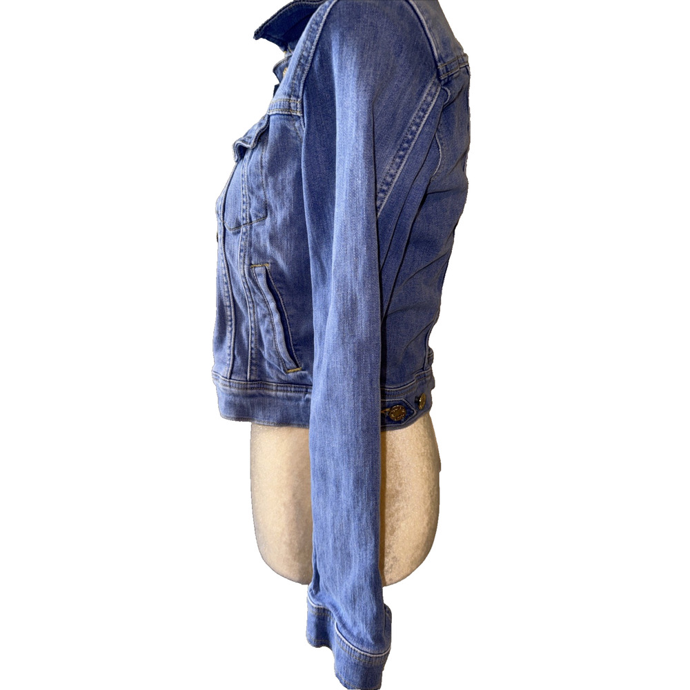 Lily Pulitzer Seaspray Gold Button Denim Jacket Size XS - Picture 6 of 13